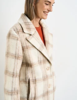 Gerry Weber Karierter Mantel Mit Wollanteil -Gerry Stil Geschaft karierter mantel mit wollanteil 100