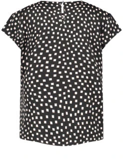 Taifun Kurzarmbluse Mit Allover-Print -Gerry Stil Geschaft kurzarmbluse mit allover print 03
