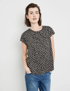 Taifun Kurzarmbluse Mit Allover-Print