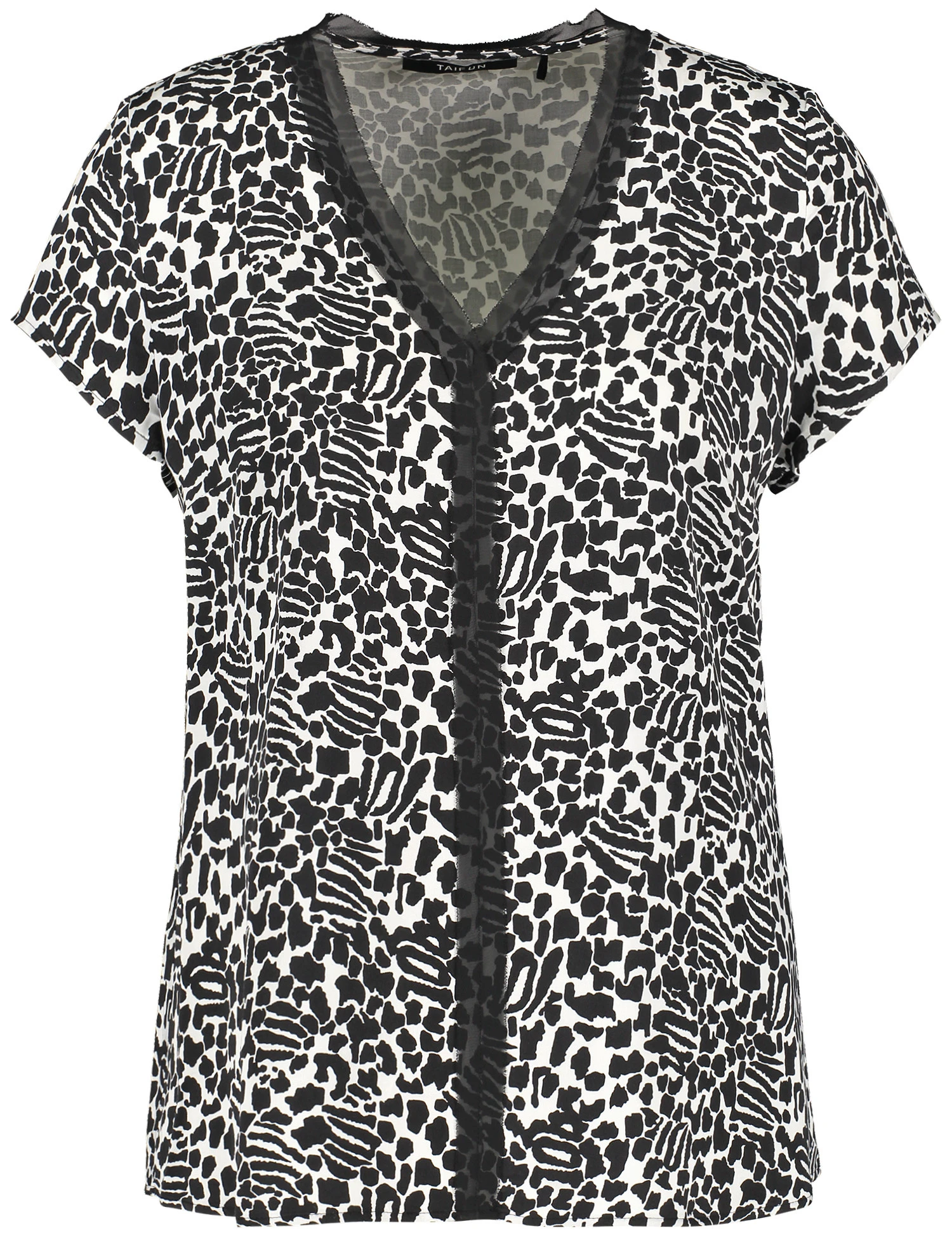 Taifun Kurzarmbluse Mit V-Ausschnitt 2 Taifun Kurzarmbluse Mit V-Ausschnitt – Bild 2
