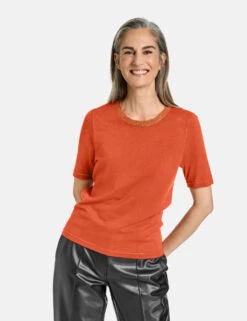 Gerry Weber Kurzarmpullover Mit Lurex-Details 13 Gerry Weber Kurzarmpullover Mit Lurex-Details -Gerry Stil Geschaft kurzarmpullover mit lurex details 01