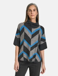 Gerry Weber Kurzarmpullover Mit Wollanteil -Gerry Stil Geschaft kurzarmpullover mit wollanteil 01