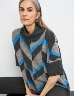 Gerry Weber Kurzarmpullover Mit Wollanteil -Gerry Stil Geschaft kurzarmpullover mit wollanteil 102