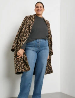 Kurzmantel Mit Leo-Dessin -Gerry Stil Geschaft kurzmantel mit leo dessin 104