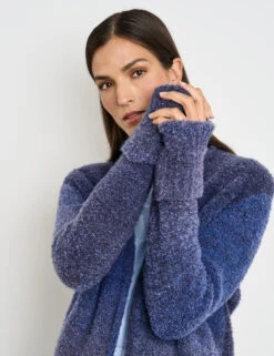 Gerry Weber Kuschelige Strickjacke Mit Ärmelaufschlag -Gerry Stil Geschaft kuschelige strickjacke mit aermelaufschlag 100