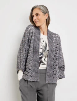 Gerry Weber Lässige Strickjacke Mit Grobem Lochstrick
