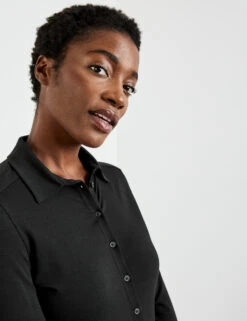 Gerry Weber Langarm Poloshirt Mit Durchgehender Knopfleiste -Gerry Stil Geschaft langarm poloshirt mit durchgehender knopfleiste 100