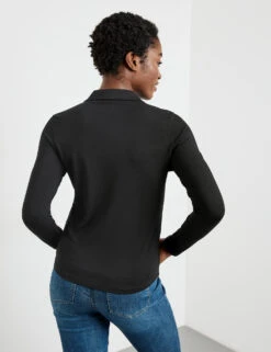 Gerry Weber Langarm Poloshirt Mit Durchgehender Knopfleiste -Gerry Stil Geschaft langarm poloshirt mit durchgehender knopfleiste 104