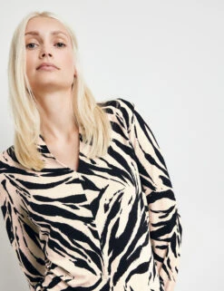 Taifun Langarmshirt Mit Animal-Print 10 Taifun Langarmshirt Mit Animal-Print -Gerry Stil Geschaft langarmshirt mit animal print 100