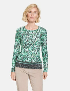 Gerry Weber Langarmshirt Mit Ausbrenner-Qualität -Gerry Stil Geschaft langarmshirt mit ausbrenner qualitaet 01