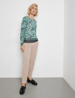 Gerry Weber Langarmshirt Mit Ausbrenner-Qualität -Gerry Stil Geschaft langarmshirt mit ausbrenner qualitaet 102