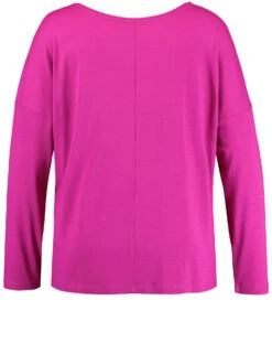 Langarmshirt Mit Material-Mix -Gerry Stil Geschaft langarmshirt mit material mix 03