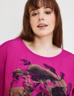 Langarmshirt Mit Material-Mix -Gerry Stil Geschaft langarmshirt mit material mix 100