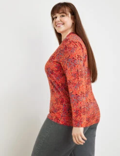 Langarmshirt Mit V-Ausschnitt -Gerry Stil Geschaft langarmshirt mit v ausschnitt 104