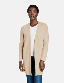 Gerry Weber Lange Strickjacke Mit Ärmeln Aus Rippstrick -Gerry Stil Geschaft lange strickjacke mit aermeln aus rippstrick 01