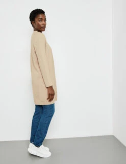 Gerry Weber Lange Strickjacke Mit Ärmeln Aus Rippstrick -Gerry Stil Geschaft lange strickjacke mit aermeln aus rippstrick 102