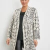 Lange Strickjacke Mit Jacquardmuster