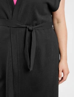 Lange Strickweste Mit Bindegürtel -Gerry Stil Geschaft lange strickweste mit bindeguertel 100