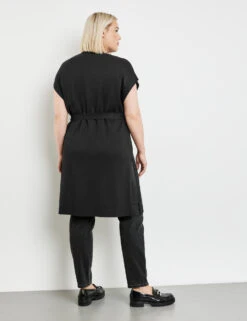 Lange Strickweste Mit Bindegürtel -Gerry Stil Geschaft lange strickweste mit bindeguertel 104