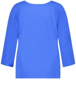 Gerry Weber Leicht Glänzendes 3/4 Arm Shirt Mit Material-Patch -Gerry Stil Geschaft leicht glaenzendes 34 arm shirt mit material patch 03