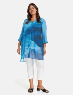 Longbluse Mit 3/4 Arm -Gerry Stil Geschaft longbluse mit 34 arm 01