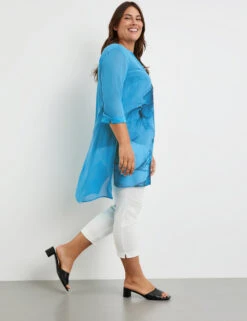 Longbluse Mit 3/4 Arm -Gerry Stil Geschaft longbluse mit 34 arm 102