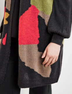 Longjacke Aus Intarsien-Strick -Gerry Stil Geschaft longjacke aus intarsien strick 100