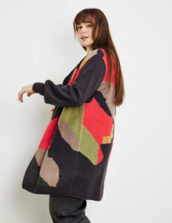 Longjacke Aus Intarsien-Strick -Gerry Stil Geschaft longjacke aus intarsien strick 102