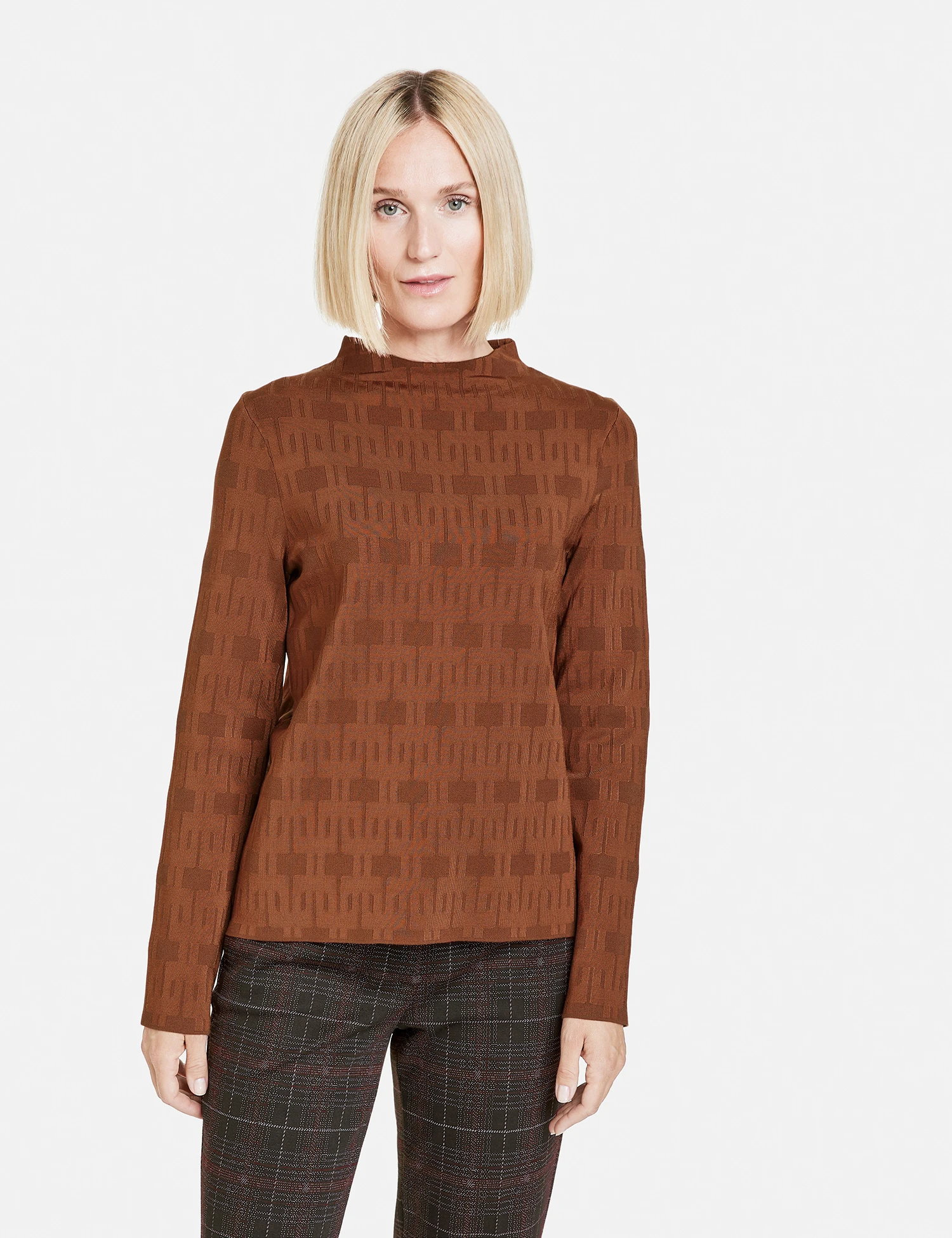 Gerry Weber Pullover Mit Kurzem Stehkragen Und Jacquard-Muster 7 Gerry Weber Pullover Mit Kurzem Stehkragen Und Jacquard-Muster – Bild 7