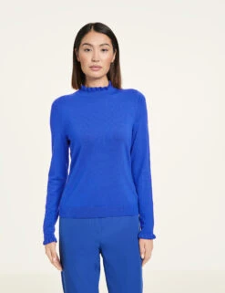 Taifun Pullover Mit Rüschenkanten -Gerry Stil Geschaft pullover mit rueschenkanten 01