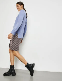 Gerry Weber Pullover Mit Strick-Mix Und Verlängertem Rückenteil -Gerry Stil Geschaft pullover mit strick mix und verlaengertem rueckenteil 102