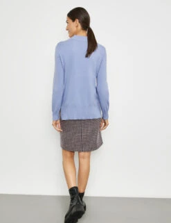 Gerry Weber Pullover Mit Strick-Mix Und Verlängertem Rückenteil -Gerry Stil Geschaft pullover mit strick mix und verlaengertem rueckenteil 104