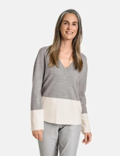 Gerry Weber Pullover Mit Strick-Patch Und Kaschmiranteil -Gerry Stil Geschaft pullover mit strick patch und kaschmiranteil 01
