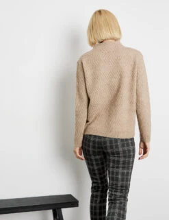 Gerry Weber Pullover Mit Turtleneck Und Strick-Muster -Gerry Stil Geschaft pullover mit turtleneck und strick muster 104