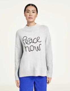 Taifun Pullover Mit Wording-Stickerei -Gerry Stil Geschaft pullover mit wording stickerei 01