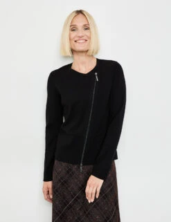 Gerry Weber Strickjacke Mit Asymmetrischem Reißverschluss