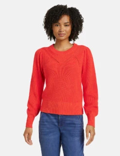 Taifun Strickpullover Mit Pointelle-Details -Gerry Stil Geschaft strickpullover mit pointelle details 01