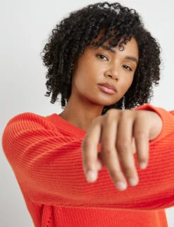 Taifun Strickpullover Mit Pointelle-Details -Gerry Stil Geschaft strickpullover mit pointelle details 100