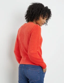 Taifun Strickpullover Mit Pointelle-Details -Gerry Stil Geschaft strickpullover mit pointelle details 104