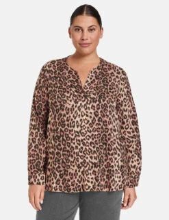 Tunika Mit Leo-Print -Gerry Stil Geschaft tunika mit leo print 01