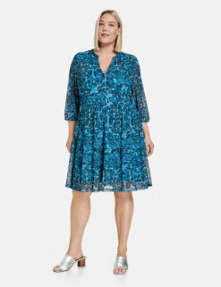 Tunikakleid Mit Allover-Print -Gerry Stil Geschaft tunikakleid mit allover print 01