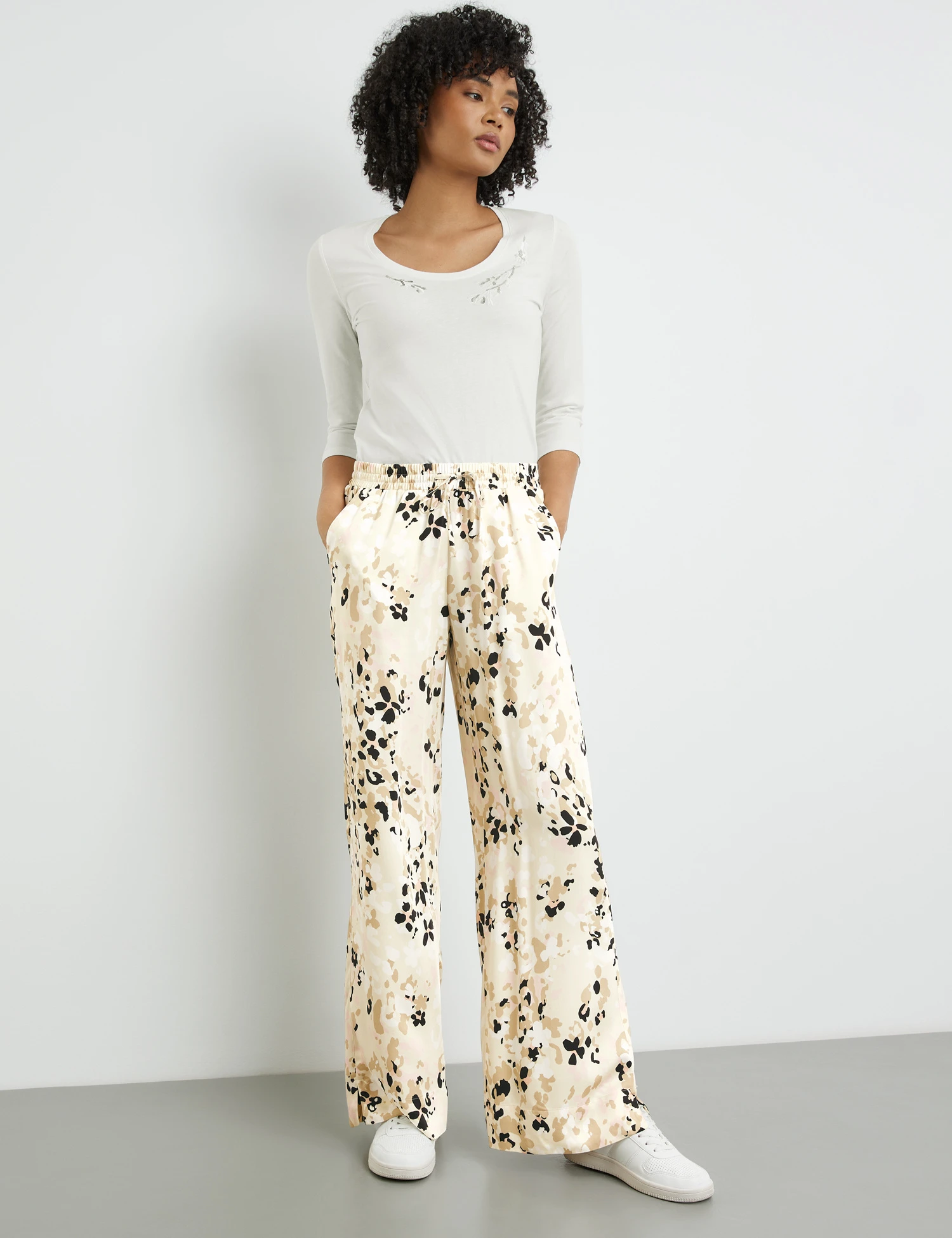 Taifun Weite Hose Palazzo Mit Elastischem Bund 1 Taifun Weite Hose Palazzo Mit Elastischem Bund