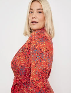 Wickelkleid Mit Knoten-Detail -Gerry Stil Geschaft wickelkleid mit knoten detail 100