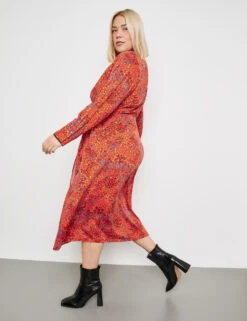 Wickelkleid Mit Knoten-Detail -Gerry Stil Geschaft wickelkleid mit knoten detail 102