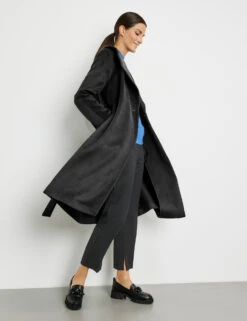 Gerry Weber Wollmantel Mit Kragen Und Taillenband -Gerry Stil Geschaft wollmantel mit kragen und taillenband 102
