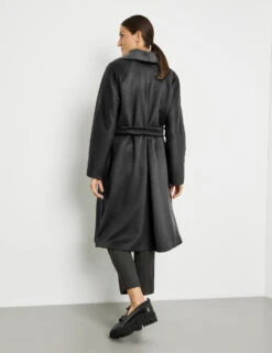 Gerry Weber Wollmantel Mit Kragen Und Taillenband -Gerry Stil Geschaft wollmantel mit kragen und taillenband 104