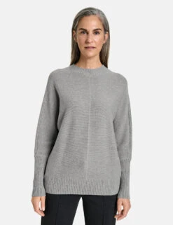 Gerry Weber Wollpullover Mit Strick-Mix -Gerry Stil Geschaft wollpullover mit strick mix 01